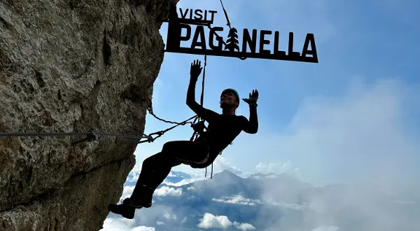 sulla via ferrata delle aquile in Paganella